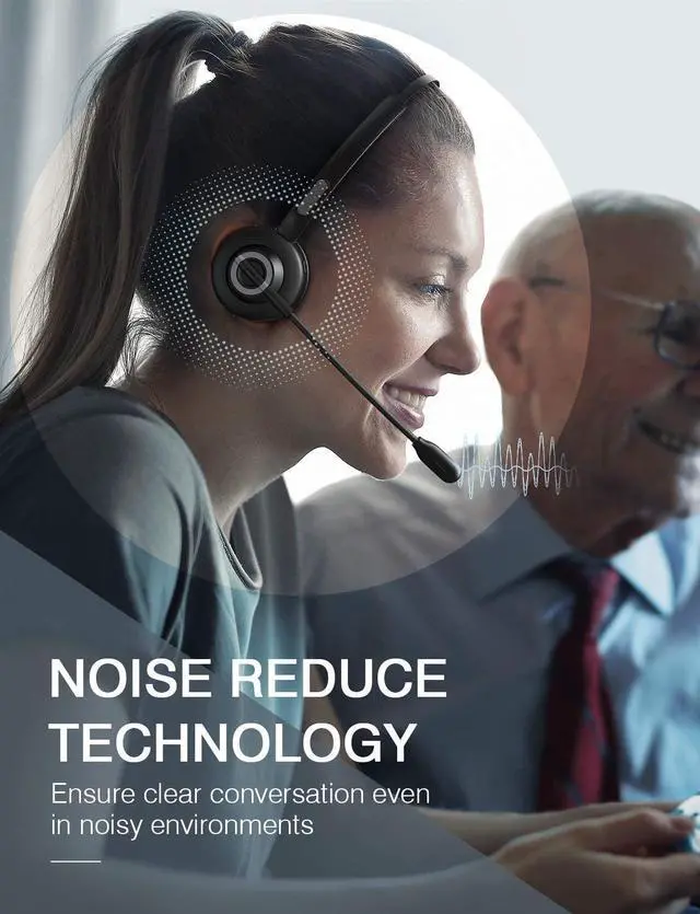 Alt view image 7 of 7 - WIILGN Single Ear Wireless Cell Phone Headset, Trucker Bluetooth Headset, CVC 6.0 Noise Canceling Mic for Customer Service Chat, Office Call Center Wireless Headphone