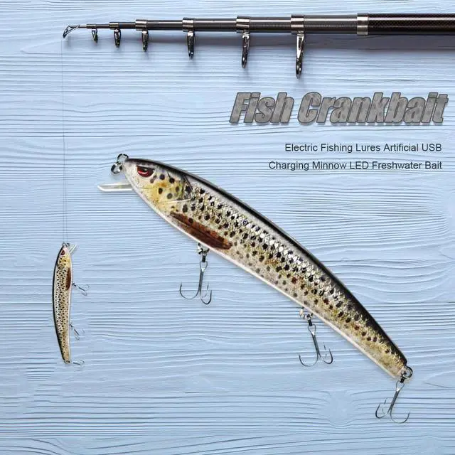 Alt view image 4 of 7 - WIILGN Electric Fishing Lures for Bass, Vibration Bionic Twitching Robotic Minnow Fishing Bait, Night Light LED Rechargeable Freshwater Swimbait Hard Lures