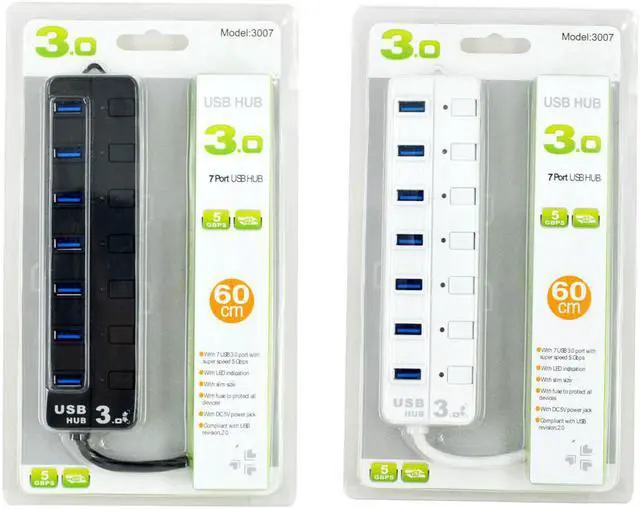Alt view image 7 of 7 - WIILGN USB 3.0 Hub Powered, 7-Port USB Data Hub Expansion with 60cm Cable 5V Adapter, Independent Switch Plug Play Hub Splitter [5Gbps] for Laptop, PC, Flash Drive, HDD