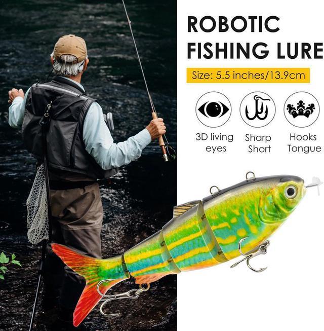 ods lure Robotic Swimming Lure USB Rechargeable LED Light 4-Segement Multi  Jointed Swimbait Electric Bait Fishing Tackle 387