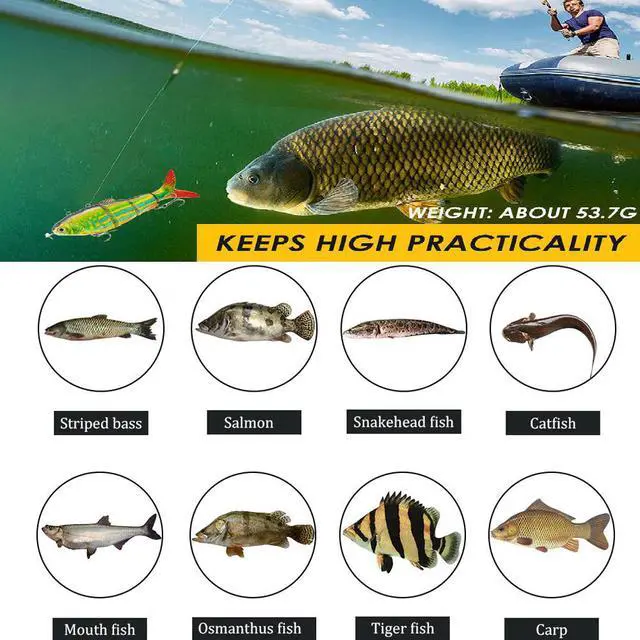 Alt view image 6 of 7 - WIILGN Robotic Self Swimming Animated Lure Swimbait, Saltwater 4 Multi Jointed Segment Electric Fishing Lures Baits for Bass, Auto Wobbler LED Lights USB Charging Realistic Hard Lures