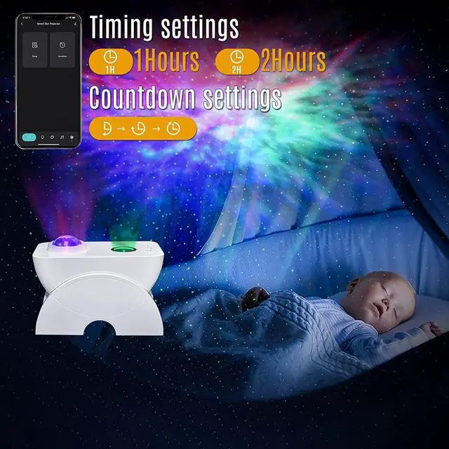 Alt view image 6 of 8 - WIILGN RGB Led Laser Star Projector, Galaxy Light Lamp, Tuya Smart APP Support Amazon Alexa Google Home, Nebula Cloud Rotating Night Light for Christmas Kids Adults