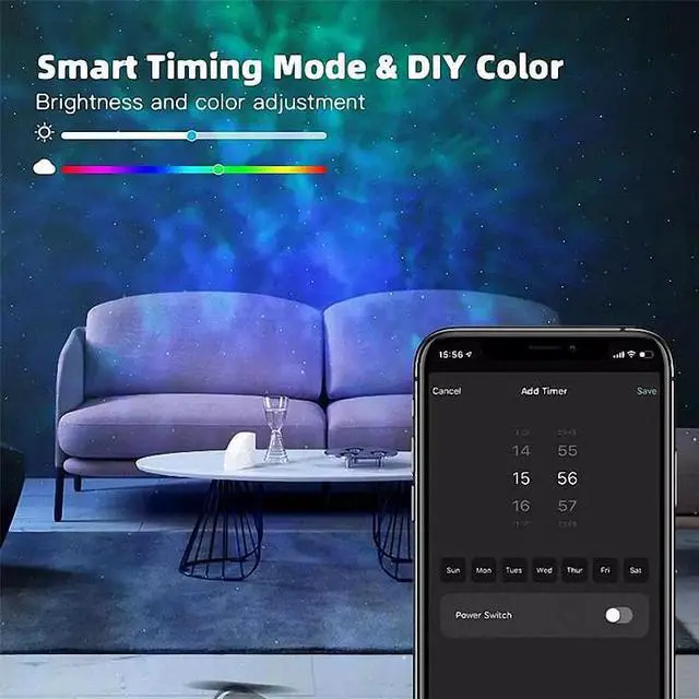 Alt view image 7 of 8 - WIILGN RGB Led Laser Star Projector, Galaxy Light Lamp, Tuya Smart APP Support Amazon Alexa Google Home, Nebula Cloud Rotating Night Light for Christmas Kids Adults