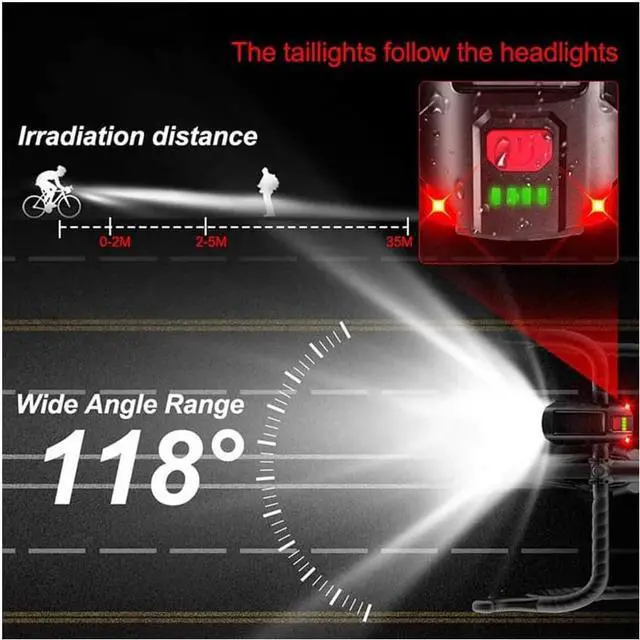 Alt view image 4 of 7 - WIILGN Solar Powered Led Bicycle Front Headlight with Horn, USB Rechargeable Waterproof Bike Light for Night Riding, 5 Modes Cycling Lamp Flashlight