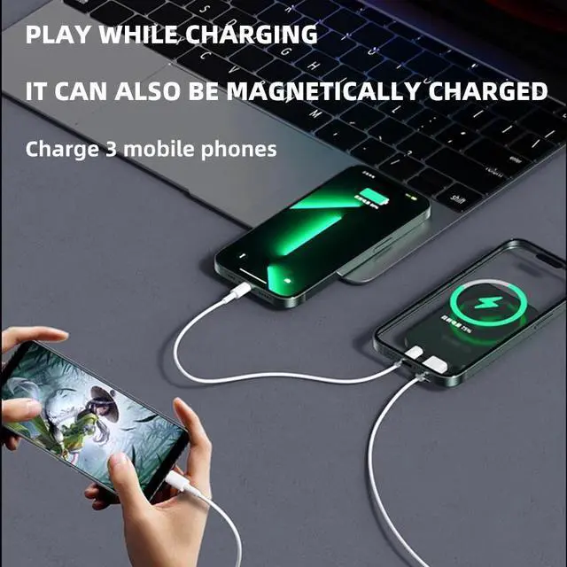 Alt view image 7 of 7 - WIILGN 10000mAh Magsafe Magnetic Power Bank for iPhone 12 13 14 15 16 Series, Qi Wireless Charger 22.5W Fast Charging External Auxiliary Spare Battery