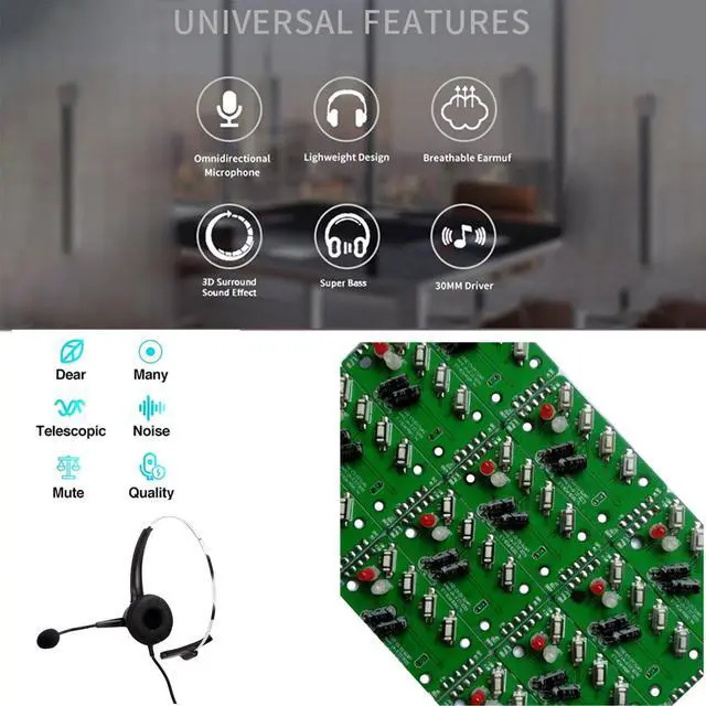 Alt view image 7 of 8 - WIILGN 101U Single Ear Call Center Headset with Mic, Wired USB Computer Headsets Microphone Noise Cancelling, Lightweight PC Headphones, Audio Control Foldable Business Mute Headset for Webinar