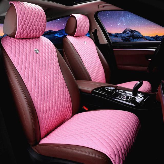 Pink PU Leather Car Seat Cover For Toyota Hyundai Kia BMW Fit Woman  Waterproof Automobile Covers Auto Universal Size From Lshl520, $104.82