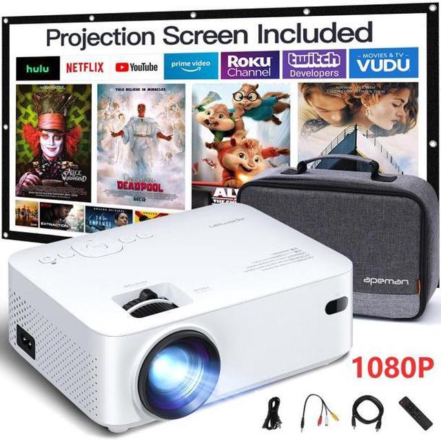 Ikke moderigtigt Bortset syg APEMAN LC400 Mini Projector 1080P LCD Display 200'' Portable Video Projector,  Screen Included - Newegg.com