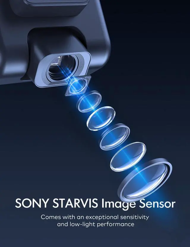 Alt view image 4 of 7 - APEMAN C580B Wi-Fi Dash Cam with App, 1080P Full HD Car Camera Sony Starvis Sensor, IPS Display, Night Vision, Parking Monitor, Motion Detection, Support 128G Max and GPS