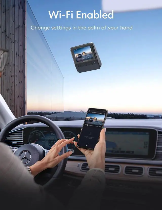 Alt view image 7 of 7 - APEMAN C580B Wi-Fi Dash Cam with App, 1080P Full HD Car Camera Sony Starvis Sensor, IPS Display, Night Vision, Parking Monitor, Motion Detection, Support 128G Max and GPS