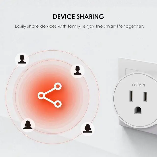 Alt view image 4 of 6 - TECKIN SP10-4 Smart Plug Works with Google Assitant Smartthings, Mini Smart Outlet with Voice Control, 4 Packs