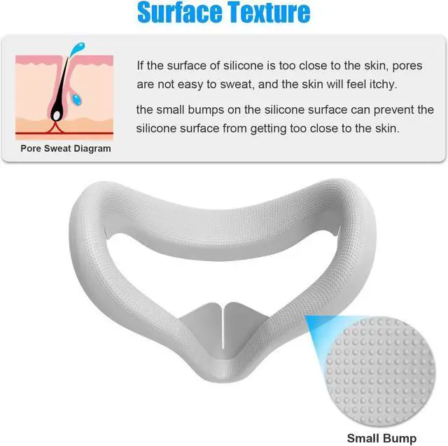 Alt view image 3 of 7 - AMVR VR Silicone Face Cover & Lens Anti-Scratch Ring Protecting Myopia Glasses from Scratching VR Lens for Oculus Quest 2, Sweatproof Waterproof Anti-Dirty Replacement 3-In-1 Accessories (Gray)