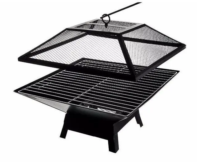 Alt view image 2 of 6 - FstNiceTed Square Small Fire Pit BBQ Party Portable Fire Pit