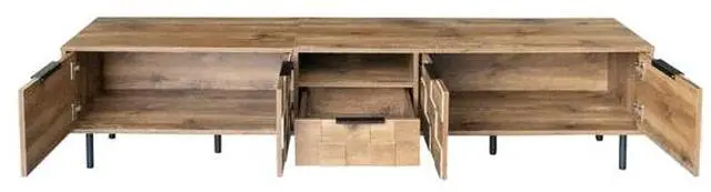 Alt view image 4 of 5 - FstNiceTed 78" TV Stand for 85 75 65 Inch TV, TV Consoles for Living Room, Entertainment Center Wood TV Media with Storage