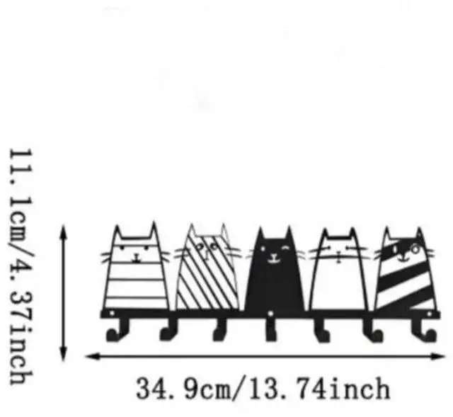Alt view image 6 of 6 - FstNiceTed Feline Utility Hooks - Whimsical Cat Silhouette Wall Organizer, Space-Saving Pet-Lover's Decor for Entryway Kitchen Bedroom, Durable Key Hooks for Keys Leashes Accessories Wall Sculptures