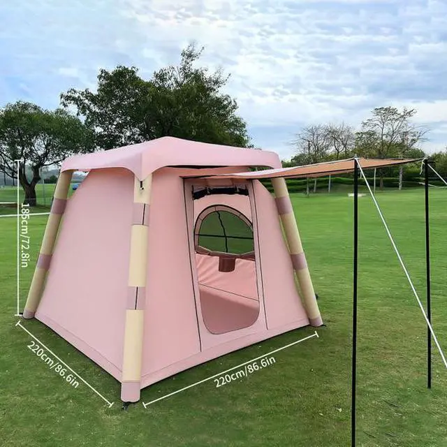 Alt view image 5 of 5 - FstNiceTed 4-post Camping Tent 3-4 people Luxury camping outdoor air blown tent, adult waterproof inflatable house tent