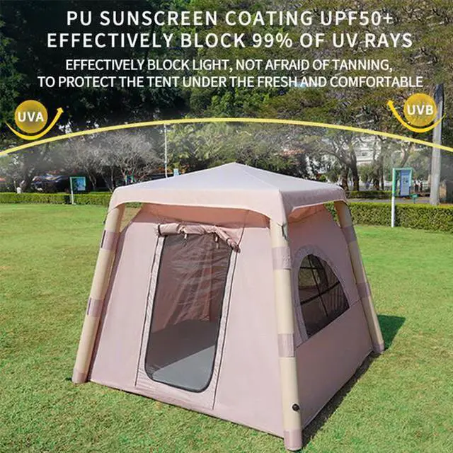 Alt view image 3 of 5 - FstNiceTed 4-post Camping Tent 3-4 people Luxury camping outdoor air blown tent, adult waterproof inflatable house tent