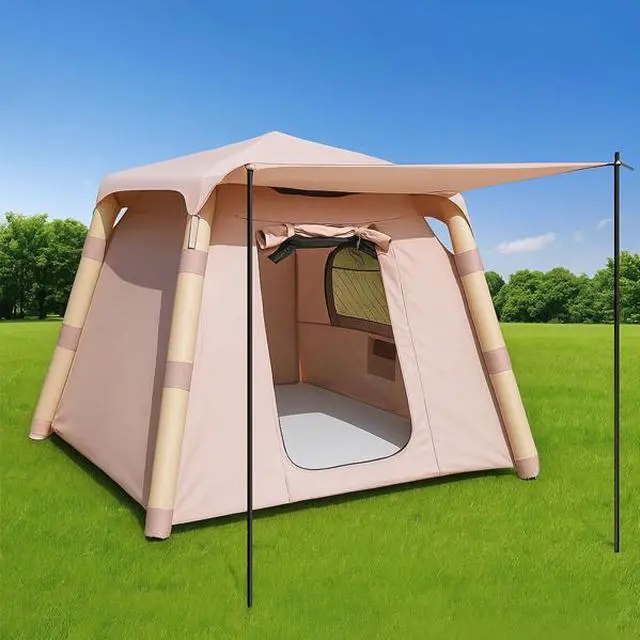 Alt view image 4 of 5 - FstNiceTed 4-post Camping Tent 3-4 people Luxury camping outdoor air blown tent, adult waterproof inflatable house tent