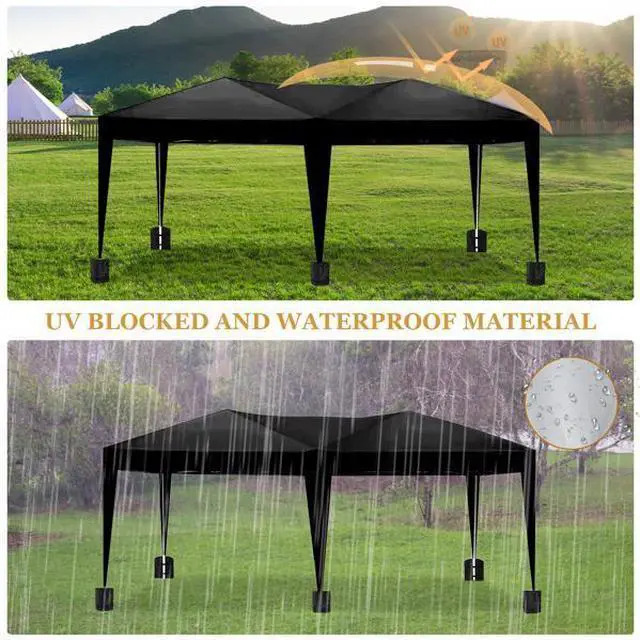 Alt view image 4 of 7 - FstNiceTed 10x20 Black Pop Up Canopy Outdoor Party Tent with 6 Sidewalls with 6 pcs Weight Bag,Carry Bag