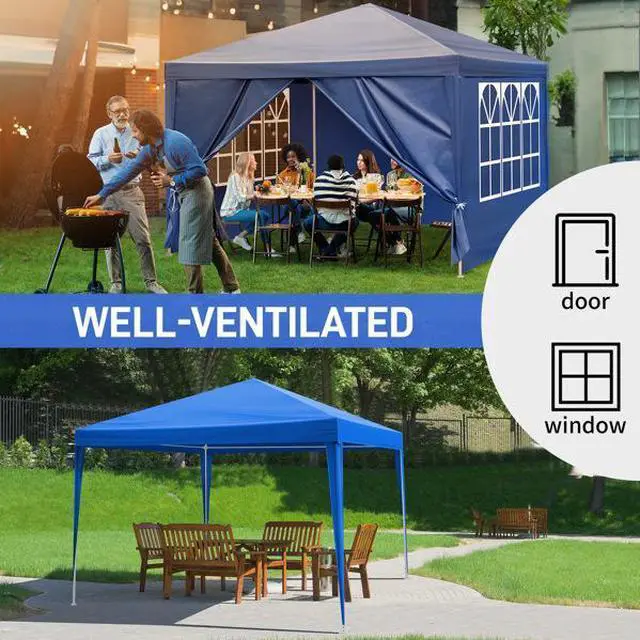 Main image of FstNiceTed 10'x10' Gazebo Waterproof Outdoor Canopy Patio Tent Party Tent for Wedding BBQ Cater, Blue