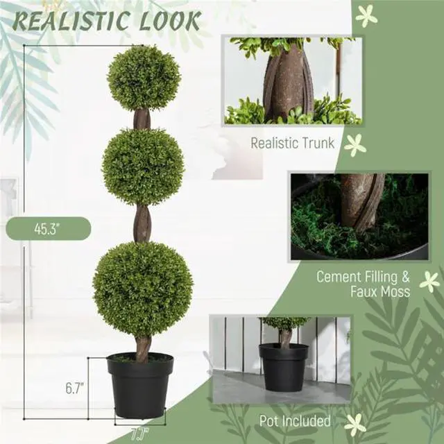 Alt view image 5 of 6 - FstNiceTed 2 topiary ball-shaped boxwood trees