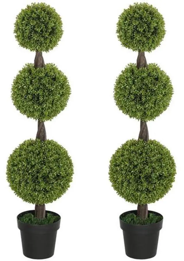 Alt view image 6 of 6 - FstNiceTed 2 topiary ball-shaped boxwood trees