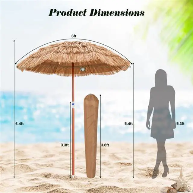 Alt view image 4 of 7 - FstNiceTed 6 foot portable beach umbrella with adjustable tilt