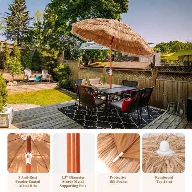 Alt view image 5 of 7 - FstNiceTed 6 foot portable beach umbrella with adjustable tilt