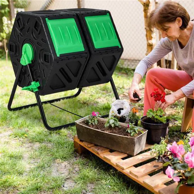 Main image of FstNiceTed 130L Garden Compost Tumbler with Sliding Doors