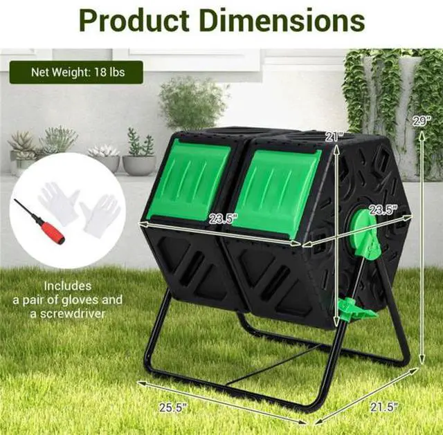 Alt view image 4 of 5 - FstNiceTed 130L Garden Compost Tumbler with Sliding Doors