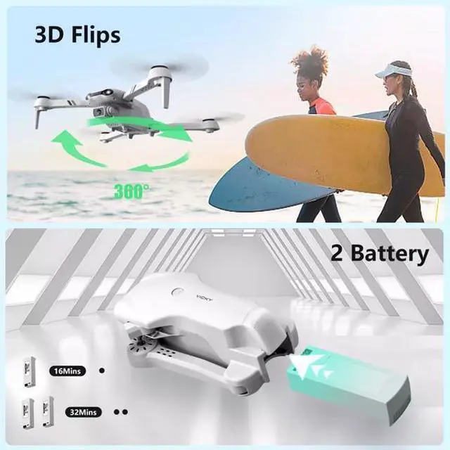 Alt view image 7 of 7 - FstNiceTed 4DRC F10 Foldable Drone with Camera WIFI FPV for Adults,1080P HD FPV Live Video RC Quadcopter