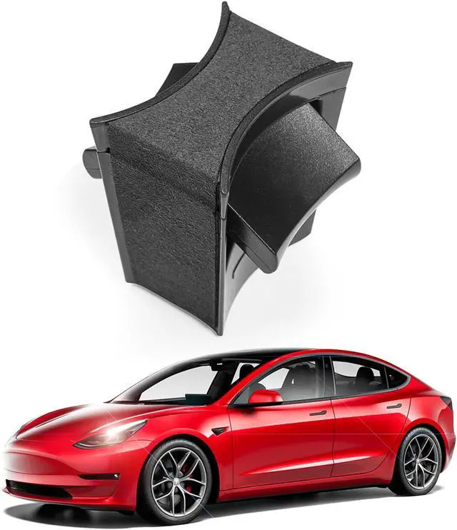 Main image of Tesla Model 3 Center Console Cup Holder Inserts for 2021 Model 3/Y TPE Car Interior Accessories Fit Bottle & Cell Phone (Gray Insert)