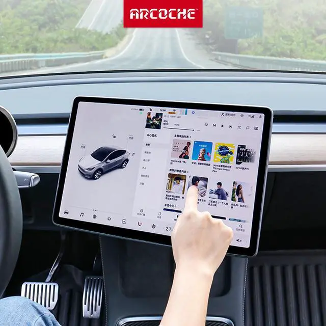 Alt view image 4 of 6 - Tesla Model 3 Screen Rotating Holder Center Console Navigation Screen Rotation Holder Silver Bracket for 2021 Model 3 Model Y Accessories