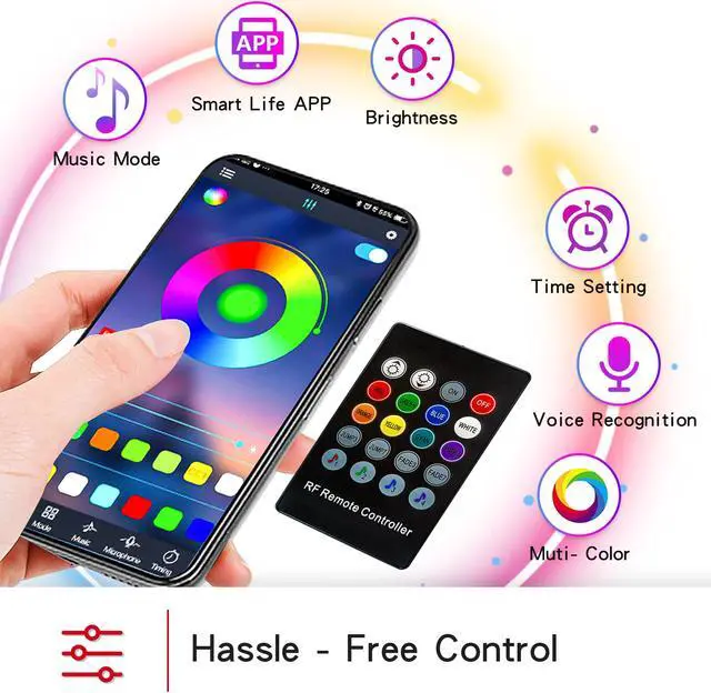 Alt view image 2 of 7 - Arcoche Tesla Model 3 Y Neon Light Tubes RGB Interior LED Strip Lights with App Controller and Remote Controller for Center Console Decoration Multi Color for 2021 Model Y 3