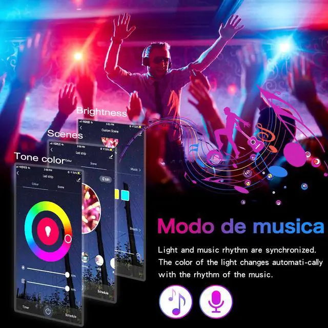 Alt view image 4 of 7 - Arcoche Tesla Model 3 Y Neon Light Tubes RGB Interior LED Strip Lights with App Controller and Remote Controller for Center Console Decoration Multi Color for 2021 Model Y 3