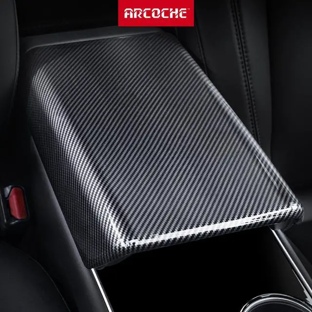 Main image of Tesla Model 3 Center Console Armrest Panel Box Cover Modification Accessories Decoration Custom Fit 2021 Model 3/Y (Carbon Fiber)