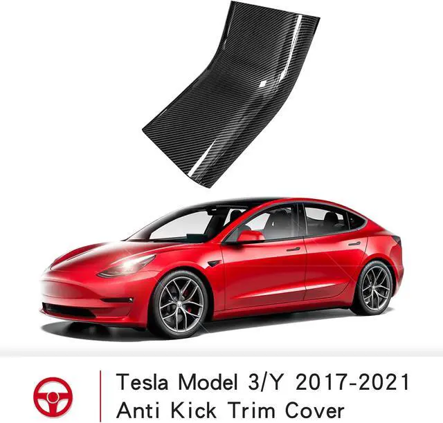 Alt view image 6 of 6 - Tesla Interior Panel Car Anti-Kick ABS Cover for Model 3 Y 2017-2021 at The Bottom of The Air Outlet Protective Wrap Interior Accessories (Carbon Fiber)