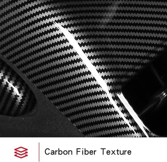 Alt view image 3 of 6 - Tesla Interior Panel Car Anti-Kick ABS Cover for Model 3 Y 2017-2021 at The Bottom of The Air Outlet Protective Wrap Interior Accessories (Carbon Fiber)