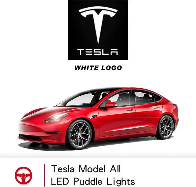 Alt view image 6 of 6 - Tesla Model 3 LED Logo Projector Puddle Lights,Model Y&S&X Car Door Light Accessories with T Letter 2 Pack (White Light)