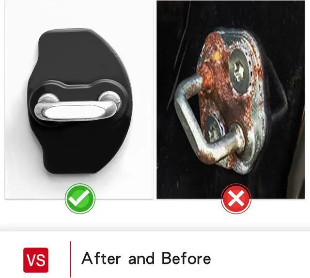 Alt view image 4 of 6 - Tesla Model 3 Door Lock Cover Protector Model Y Accessories Latches Covers,ABS Door Stopper 6 Pcs(Matte Black)