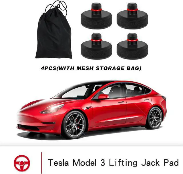 Alt view image 6 of 7 - Tesla Model 3/Y/S/X Jack Pad Floor Protects Battery and Paint Jack Pad Adapter with Storage Bag,Fits All Tesla Vehicle (4 PCS)