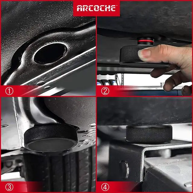 Alt view image 7 of 7 - Tesla Model 3/Y/S/X Jack Pad Floor Protects Battery and Paint Jack Pad Adapter with Storage Bag,Fits All Tesla Vehicle (4 PCS)