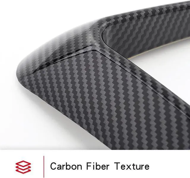 Alt view image 3 of 7 - Tesla Model 3 Front Fog Light Trim Cover Fog Lamp Frame Blade Trim Eyebrow Spoiler Accessories for 2017 2018 2019 2020 2021 Model 3(Glossy Carbon Fiber)