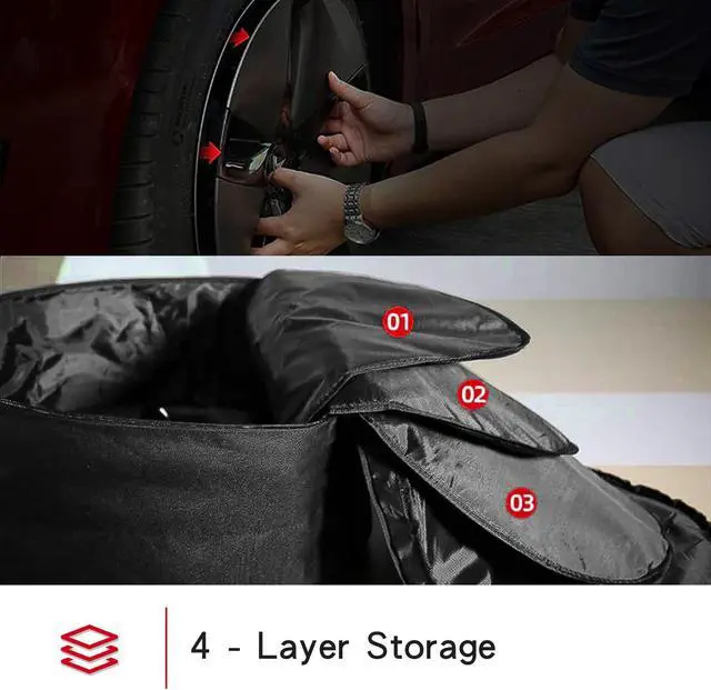Alt view image 3 of 7 - Tesla Model 3 Aero Wheel Cover Storage Carrying Bag Hub Cap Storage 19" Gemini Model Y Hubcap Storage Bag