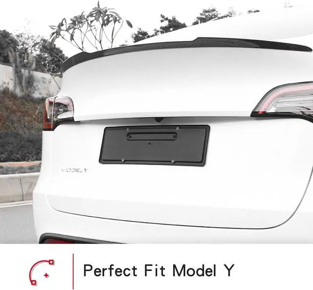 Alt view image 5 of 7 - Tesla Model Y Spoiler Wing Performance Rear Trunk Lip Tail Lid for Tesla Model Y Accessories (Glossy Carbon Fiber)
