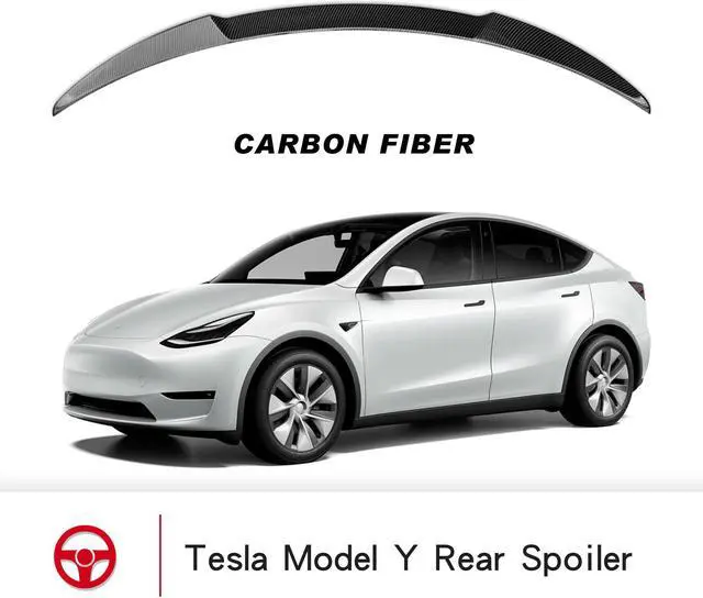 Alt view image 7 of 7 - Tesla Model Y Spoiler Wing Performance Rear Trunk Lip Tail Lid for Tesla Model Y Accessories (Glossy Carbon Fiber)