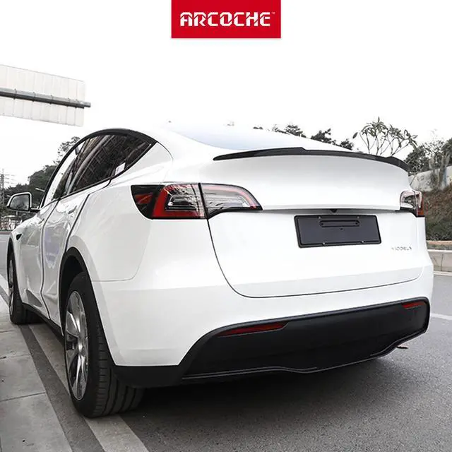 Alt view image 2 of 7 - Tesla Model Y Spoiler Wing Performance Rear Trunk Lip Tail Lid for Tesla Model Y Accessories (Glossy Carbon Fiber)