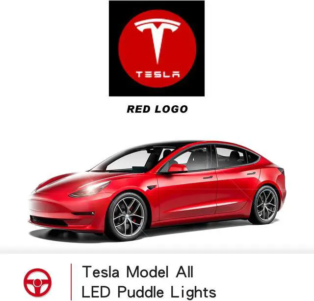 Alt view image 6 of 6 - Tesla Model 3 LED Logo Projector Puddle Lights,Model 3/Y/S/X Car Door Light Accessories 2 Pack(Red Light)