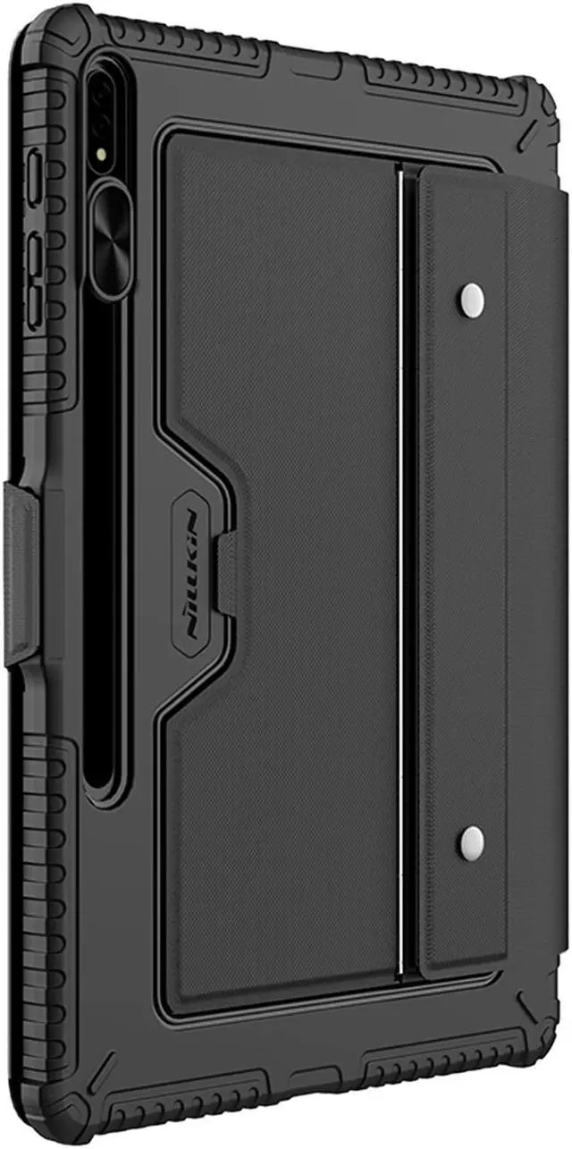 Alt view image 5 of 5 - For Samsung Galaxy Tab S8+ 5G / S8+ / S7+ - Nillkin Bumper Combo Keyboard Case [Slide Camera Cover, Built-in Pencil Holder, Smart tackpad] - Black