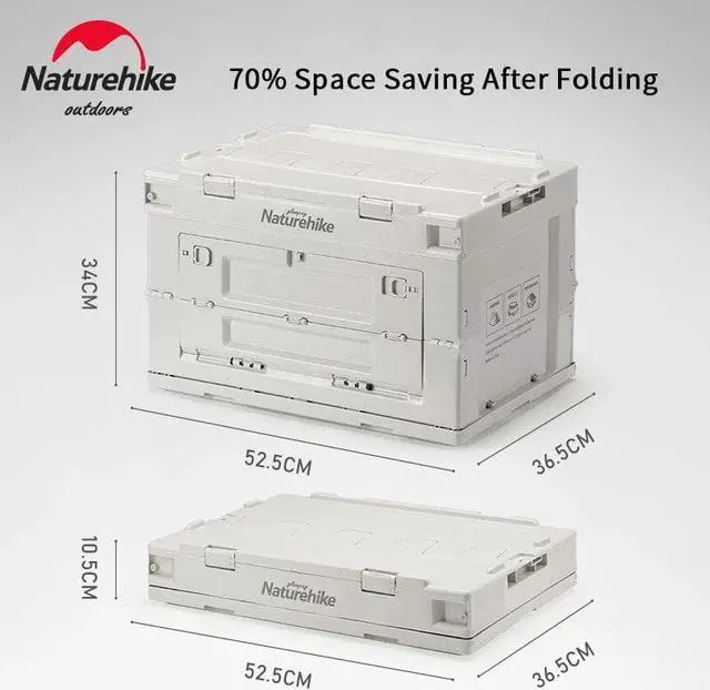 Alt view image 2 of 7 - Naturehike PP Folding Storage Box Outdoor Portable Camping Tent Camping Folding Box Table Equipment Gray 50L